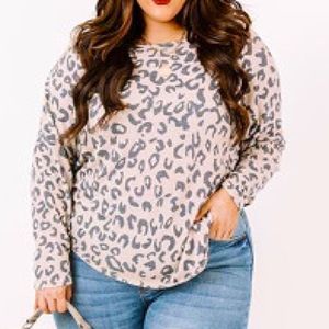 Pale Pink + Gray Leopard Tee